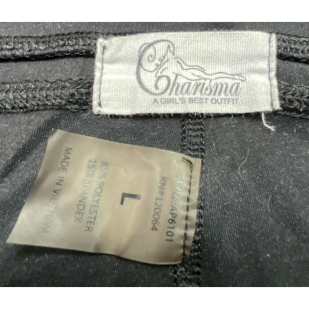 Charisma Black High Rise Ankle Leggings Women's L 29" Inseam Stretch - Picture 5 of 7
